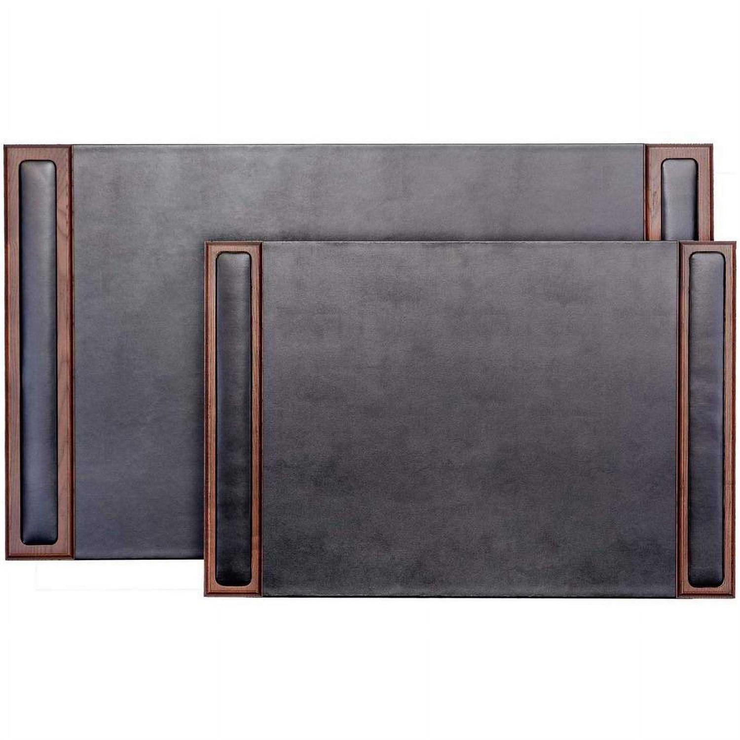 Dacasso Walnut & Leather Side-Rail Desk Pad