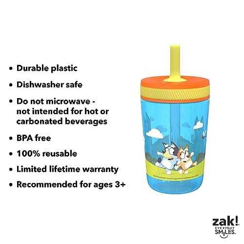Zak Designs 15oz Tumbler Leak-Proof Straw Plastic and Silicone