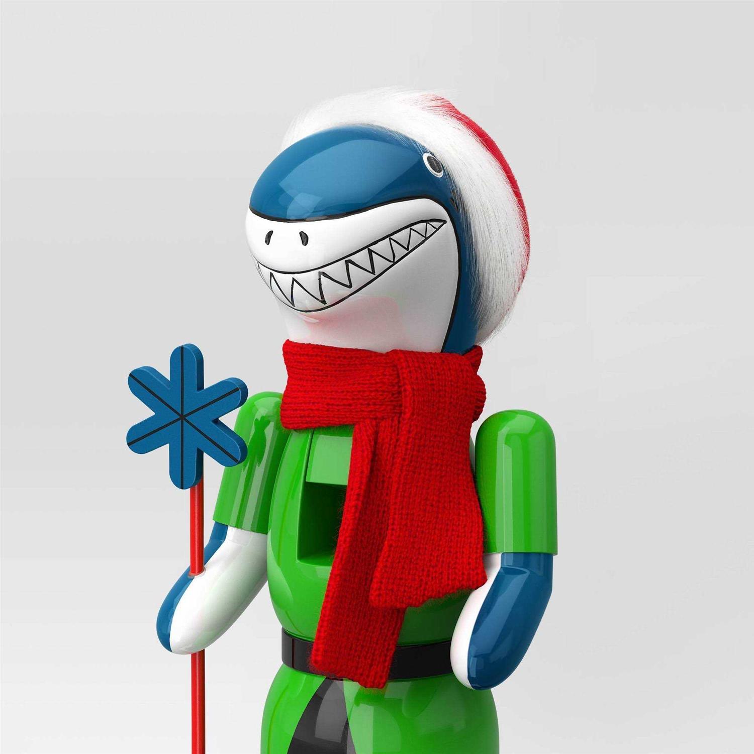 Wondershop Shark Christmas Nutcracker Figure