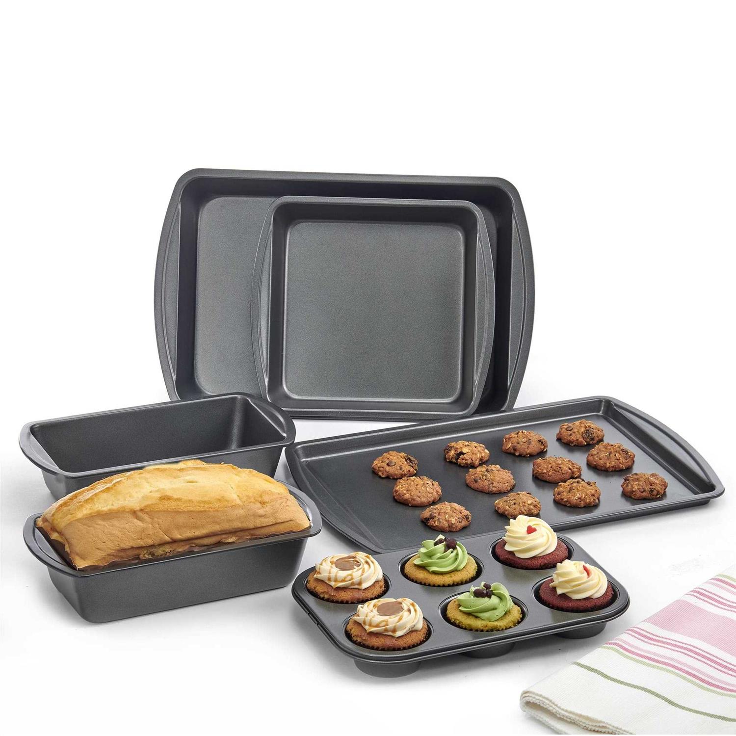 Mainstays 6 Piece Non-Stick Bakeware Sets, Easy for Release and Clean up