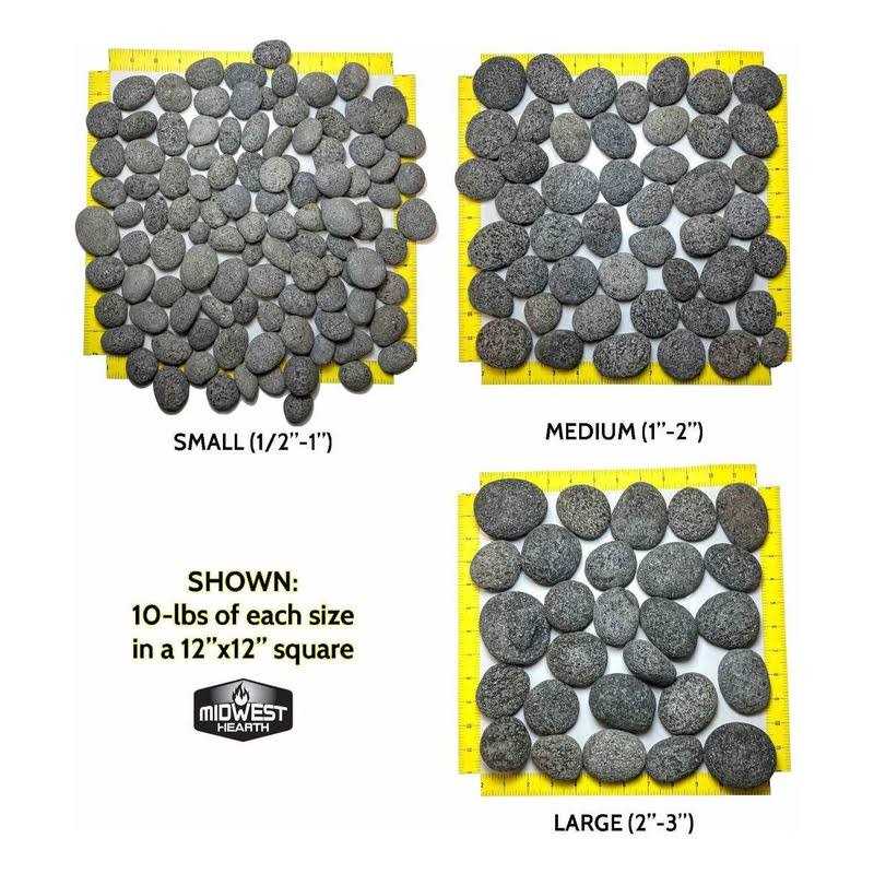 Midwest Hearth 100% Natural Lava Stones for Gas Fire Pit and Fireplace