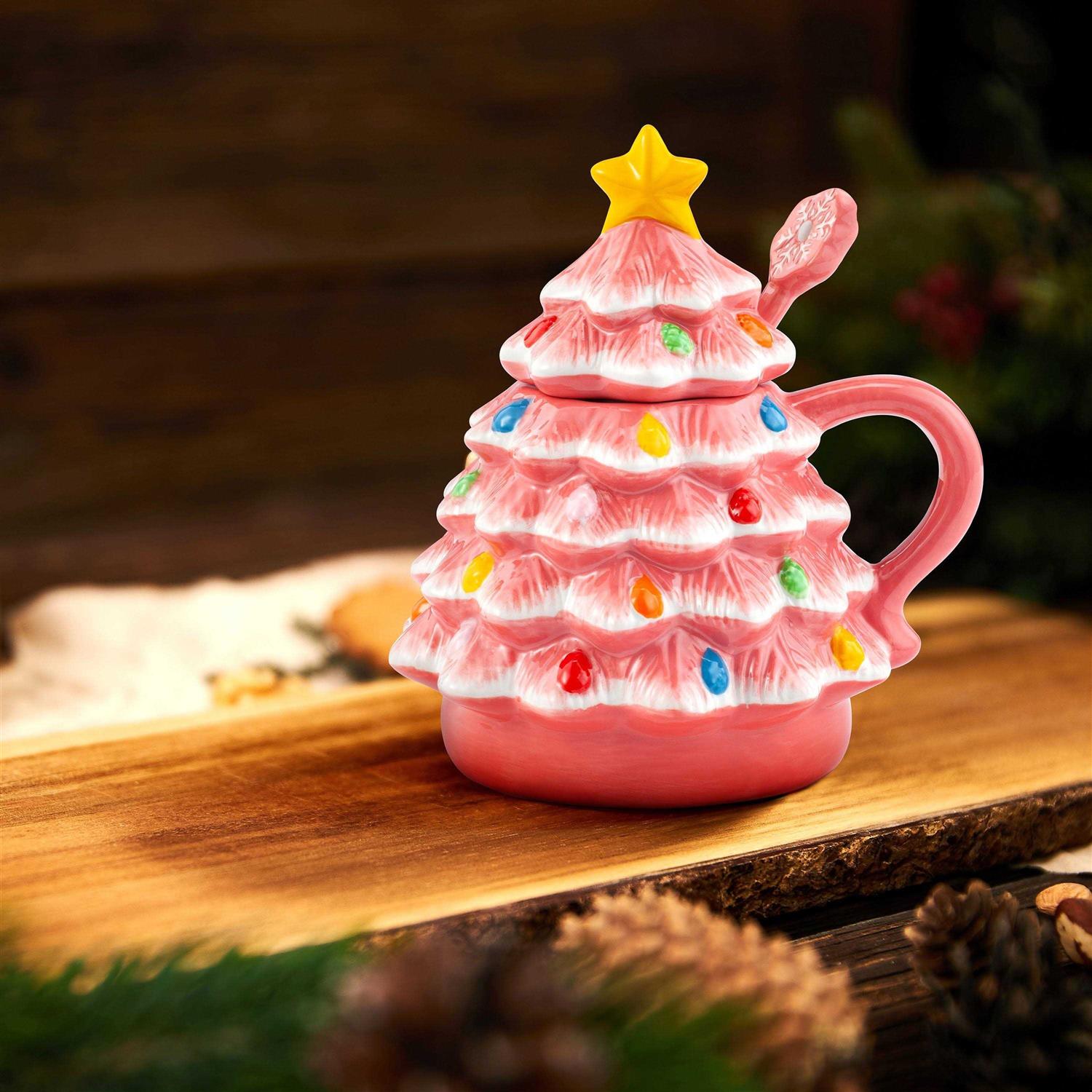 Lidded Nostalgic Tree Mug with Spoon Mr. Christmas