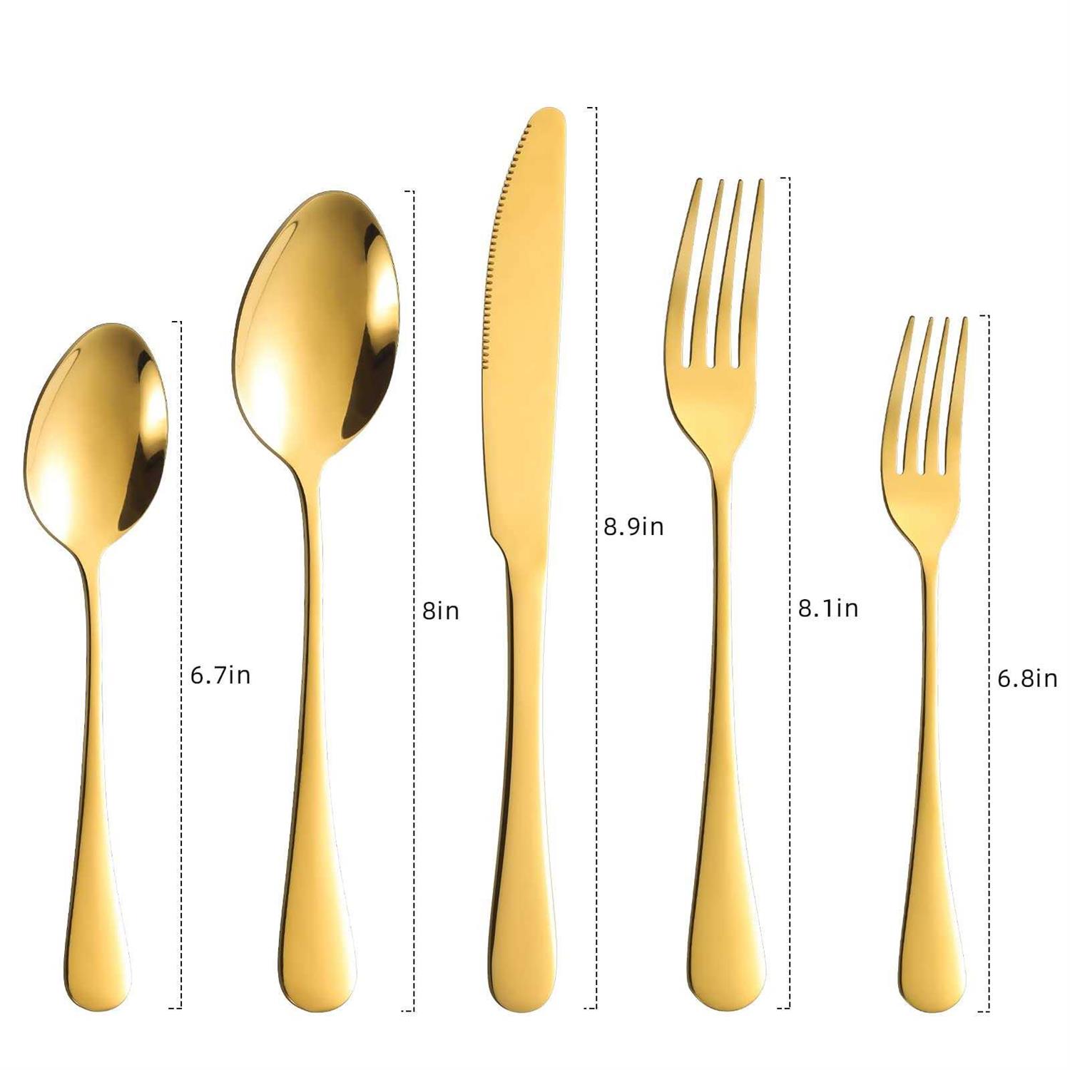 60-Piece Gold Silverware Set Stainless Steel Flatware Cutlery Set Service for 12