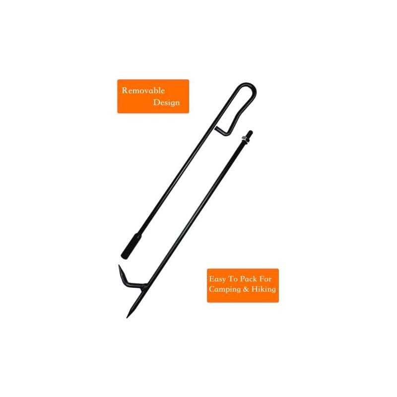 TAFEIDA Fire Poker Fireplace Poker With Upgrade Removable Design. Premium Solid Steel Fire Pit Poker is The Best Accessories For Fireplace Camping Wood