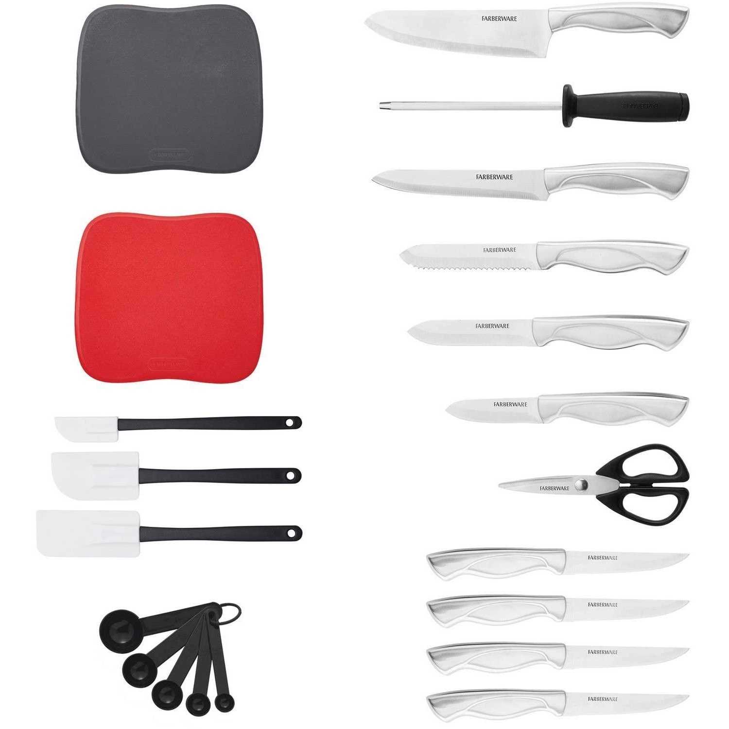 Farberware Classic 22 Piece Stamped Stainless Steel Cutlery & Utensil Set