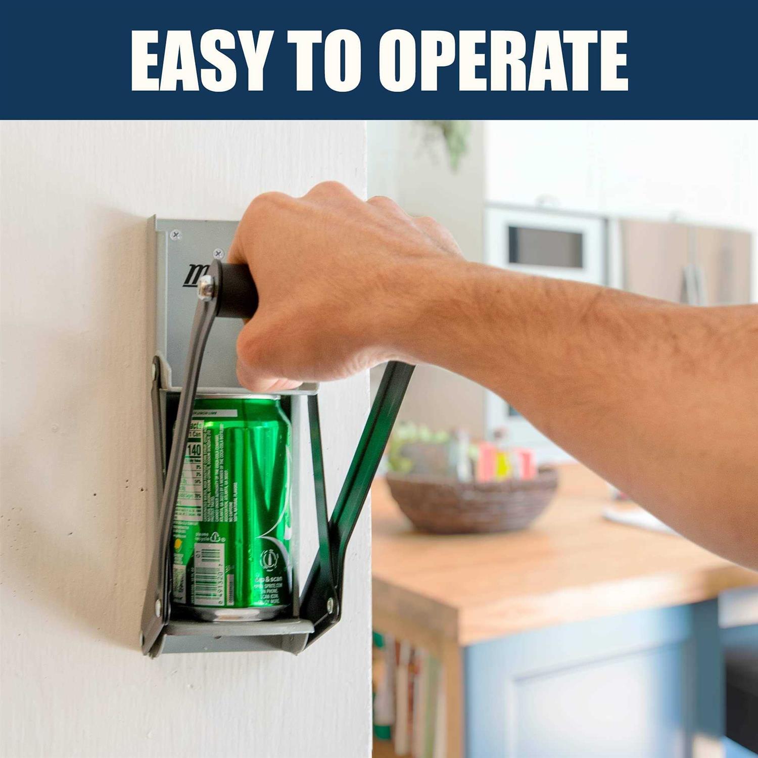 Mckay Metal Can Crusher, Heavy-Duty Wall-Mounted Smasher for Aluminum Seltzer, Soda, Beer Cans and Bottles for Recycling