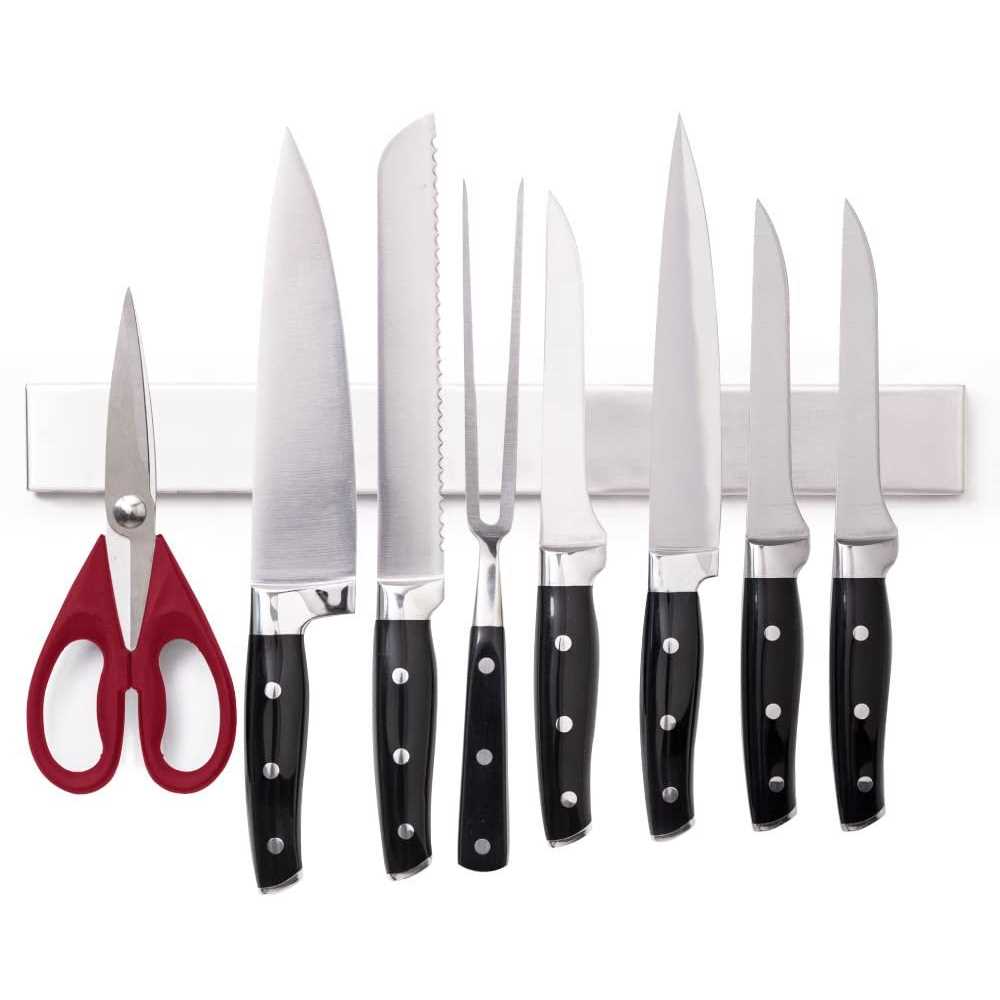 Gorilla Grip Stainless Steel Magnetic Knife Strip 16 Inch Holder Heavy Duty