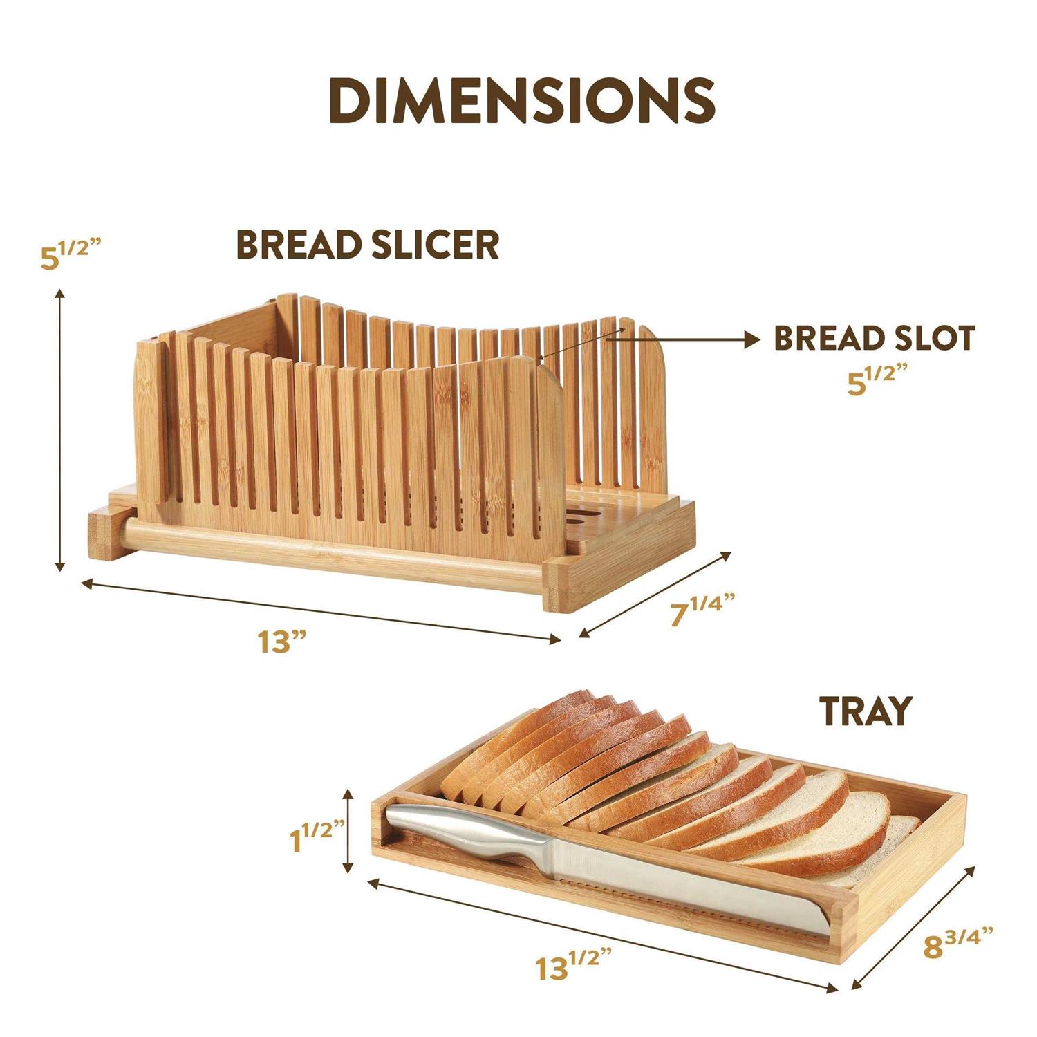 Bambüsi Luxury Bamboo Bread Slicer with Knife