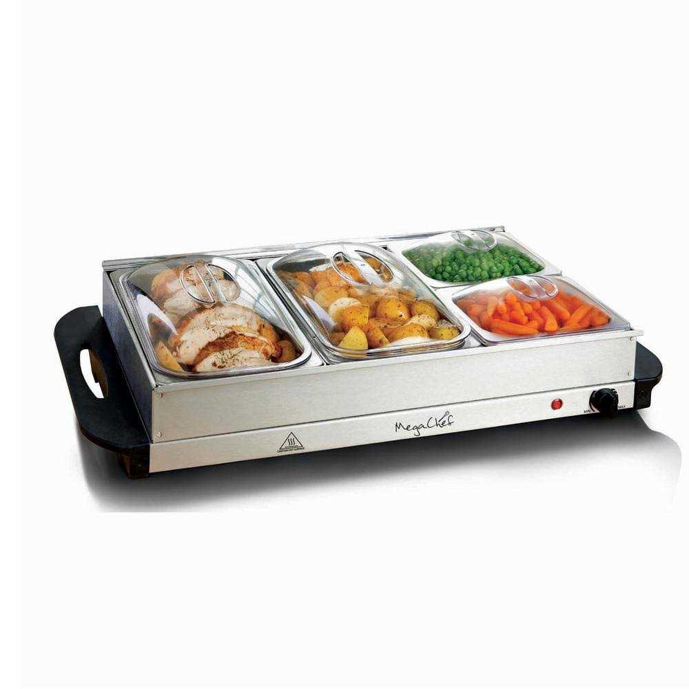MegaChef Buffet Server & Food Warmer With 4 Sectional Trays