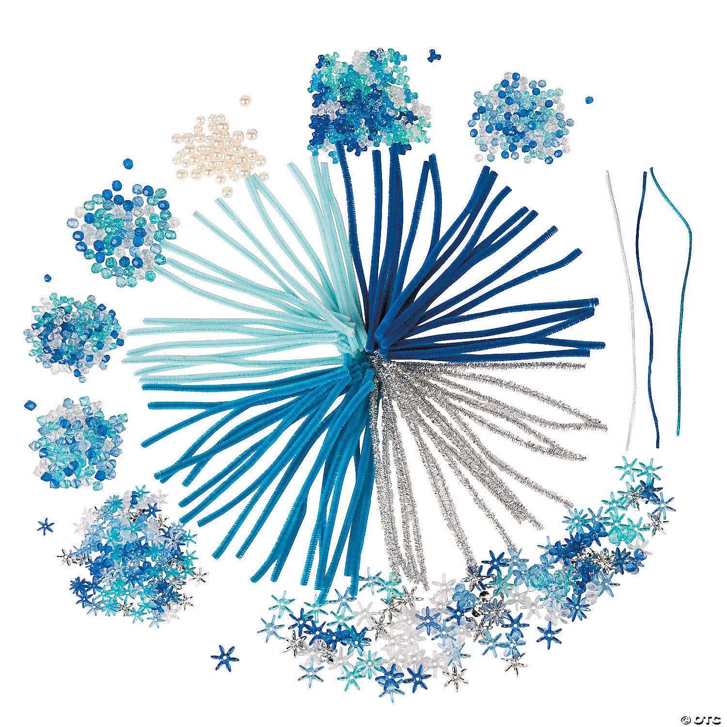 Beaded Snowflake Christmas Ornament Craft Kit Makes 24