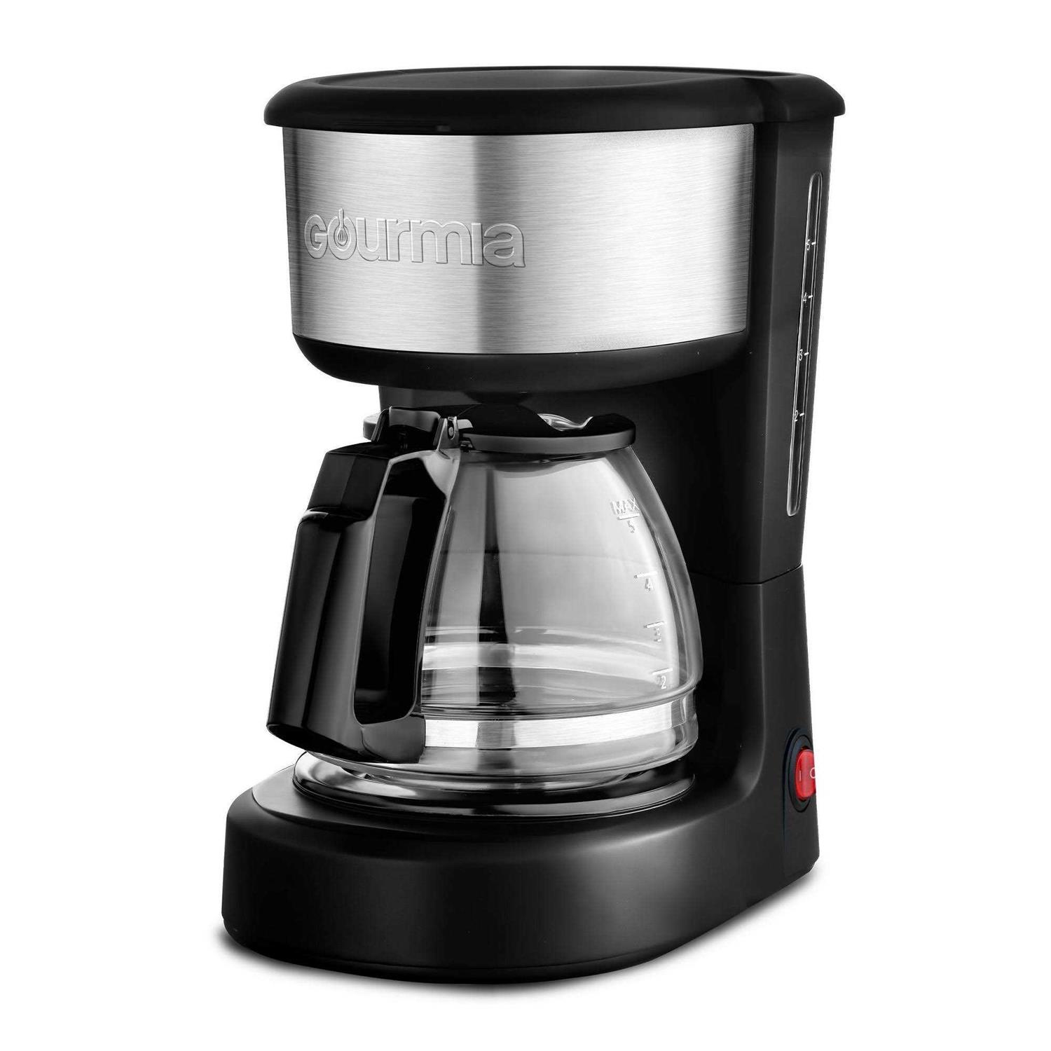 Gourmia 5 Cup One-Touch Switch Coffee Maker with Auto Keep Warm Black