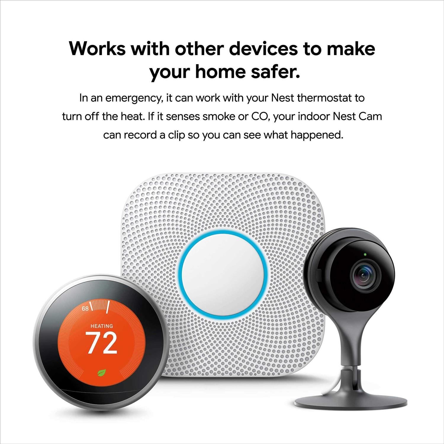 Google Nest Protect Smoke Alarm Smoke Detector Carbon Monoxide S3003LWES