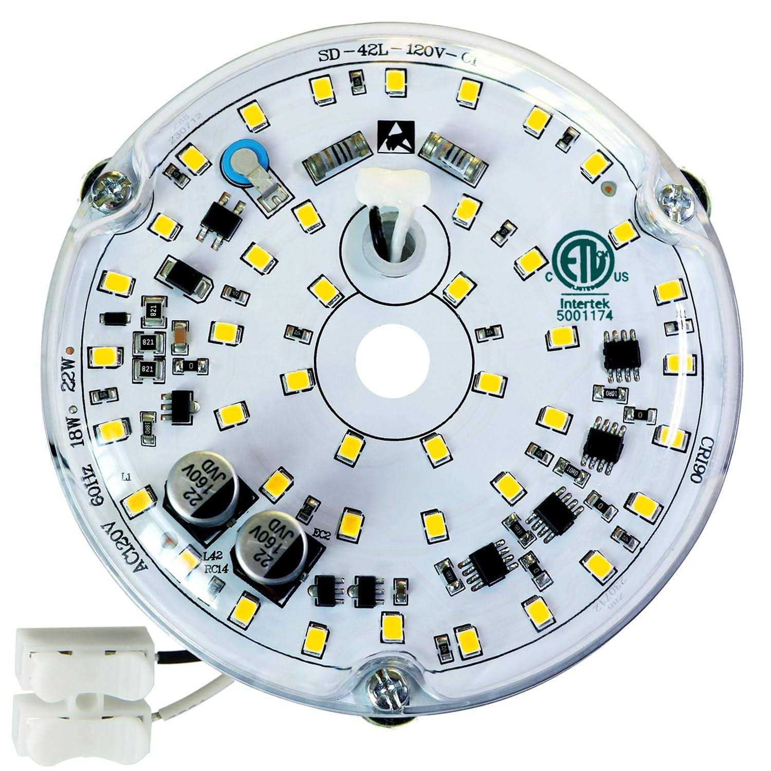 Yun Cai Ceiling Fan Light Kit 3.9 18W AC120V Light 1800lm Ceiling Flush Light Retrofit Kit