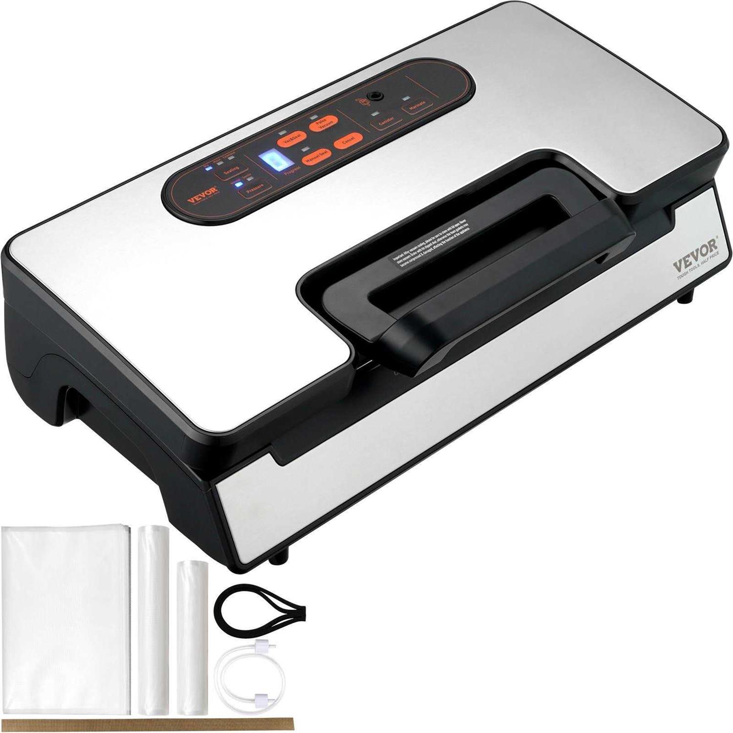 VEVOR Vacuum Sealer Machine 90Kpa 130W Powerful Dual Pump and Dual Sealing Dry and Moist Food Storage Automatic and Manual Air Sealing System