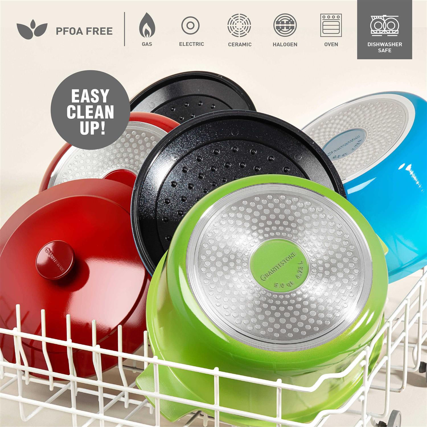 Granitestone Dutch Oven Nonstick Lightweight Dutch Oven Pot with Lid