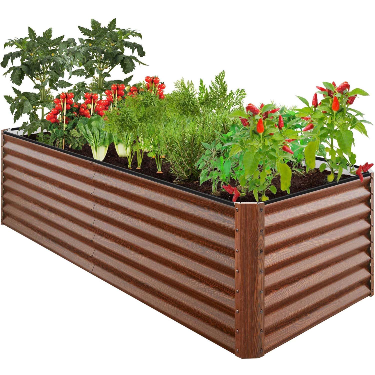 Best Choice Products 8x4x2ft Outdoor Metal Raised Garden Bed