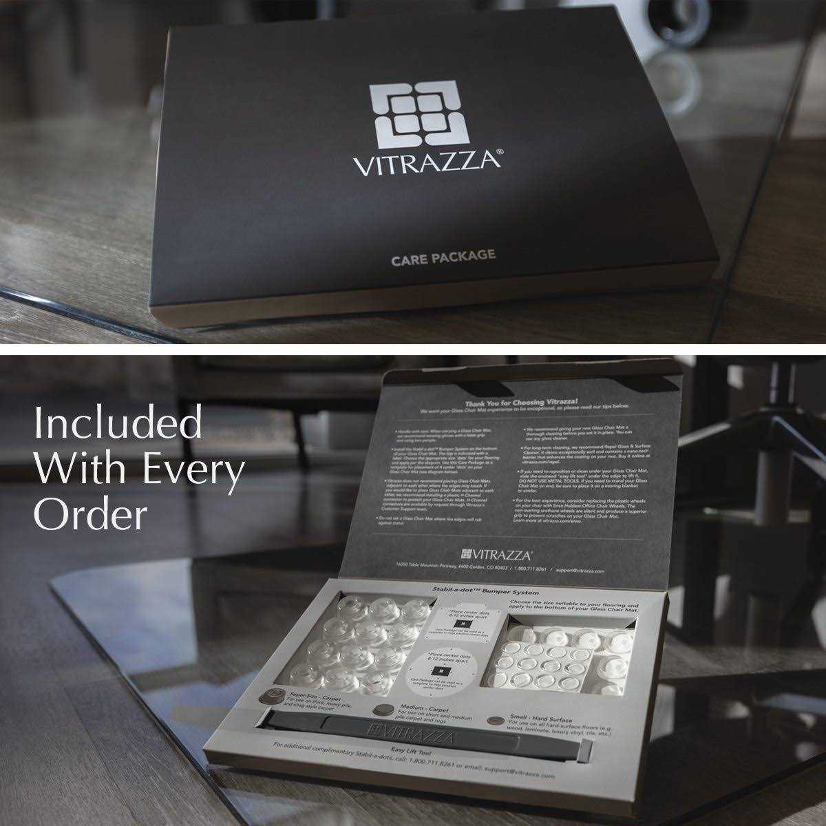 Vitrazza 42 x 48 Glass Office Chair Mat