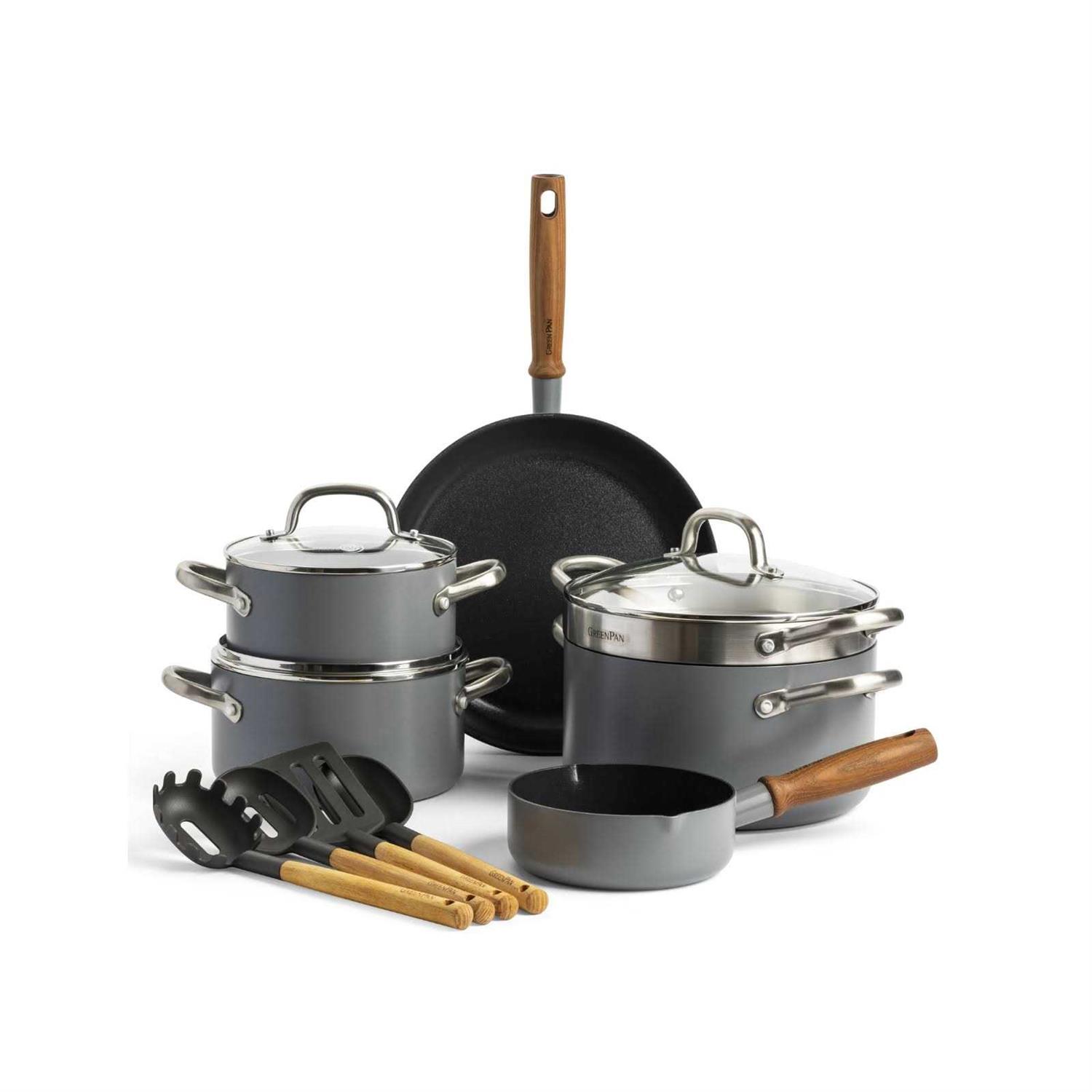 GreenPan Mayflower Pro Hard Anodized Healthy Ceramic Nonstick, 13 Piece Cookware Pots and Pans Set