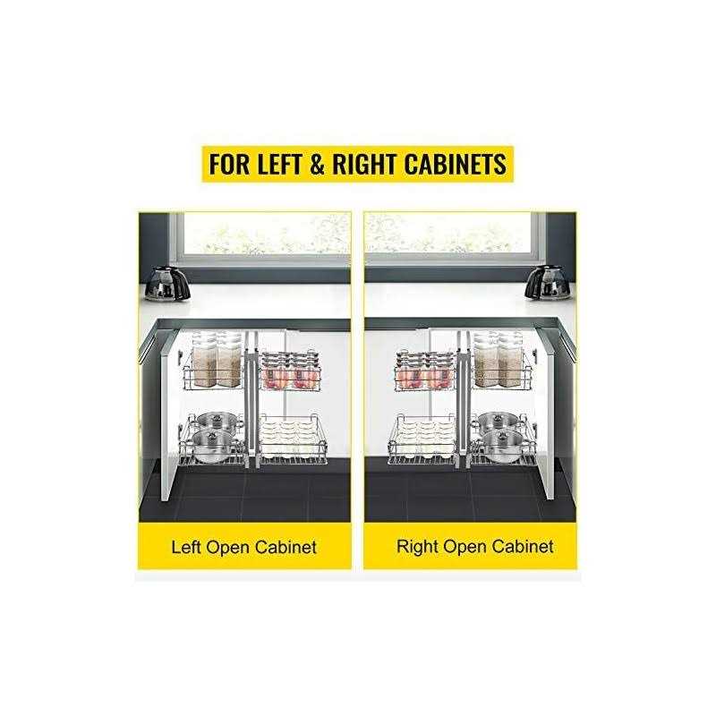 VEVOR Pull Out Blind Corner Cabinet 15.7 Inch Opening Chrome Soft Close Blind Corner with Four Shelf