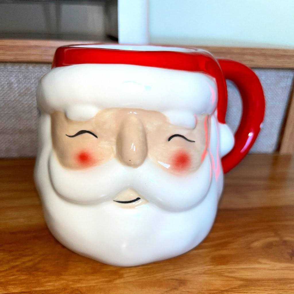 Wondershop 20oz Christmas Earthenware Figural Santa Mug