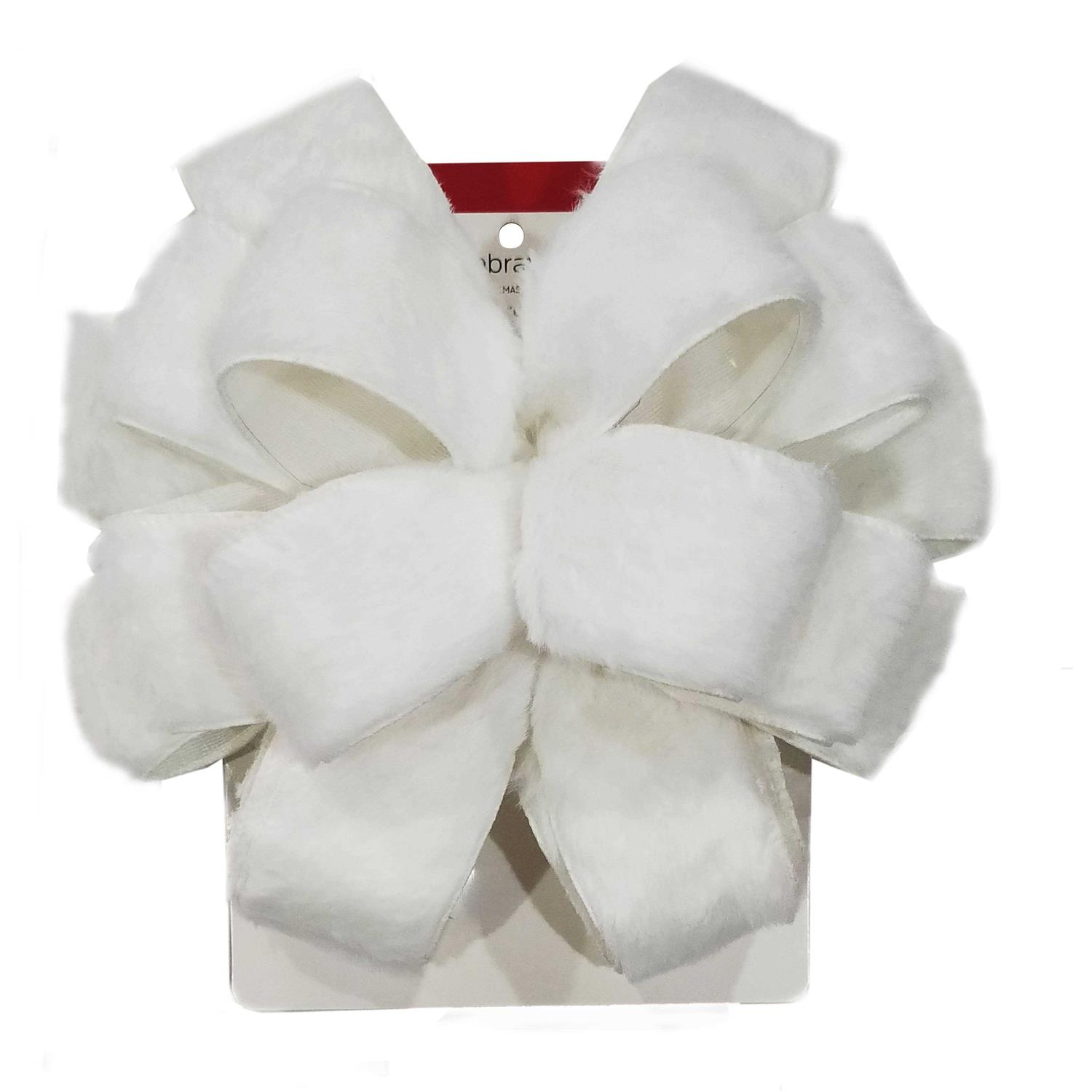 20.5 White Faux Fur Christmas Tree Bow Topper by Ashland by Celebrate It