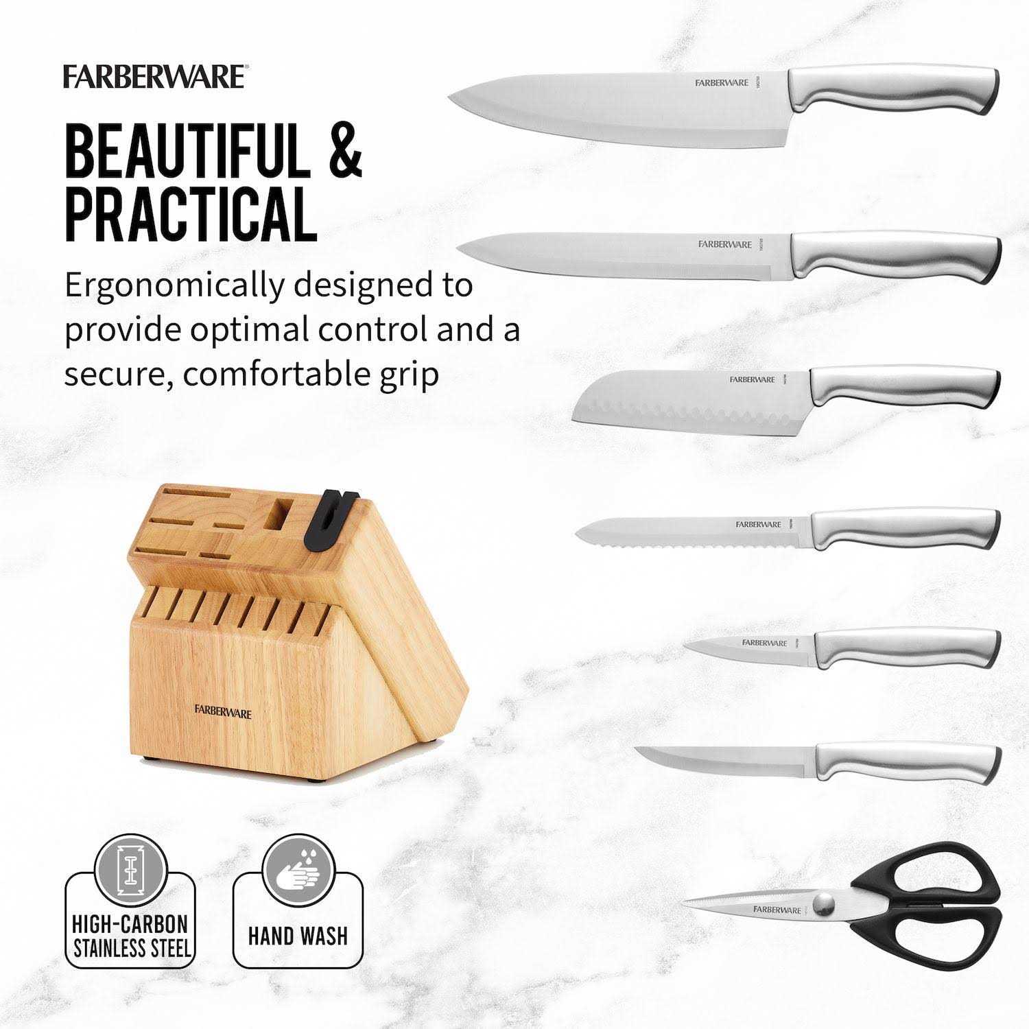 Farberware Edgekeeper 15-pc. Knife Block Set with Built-In Sharpener