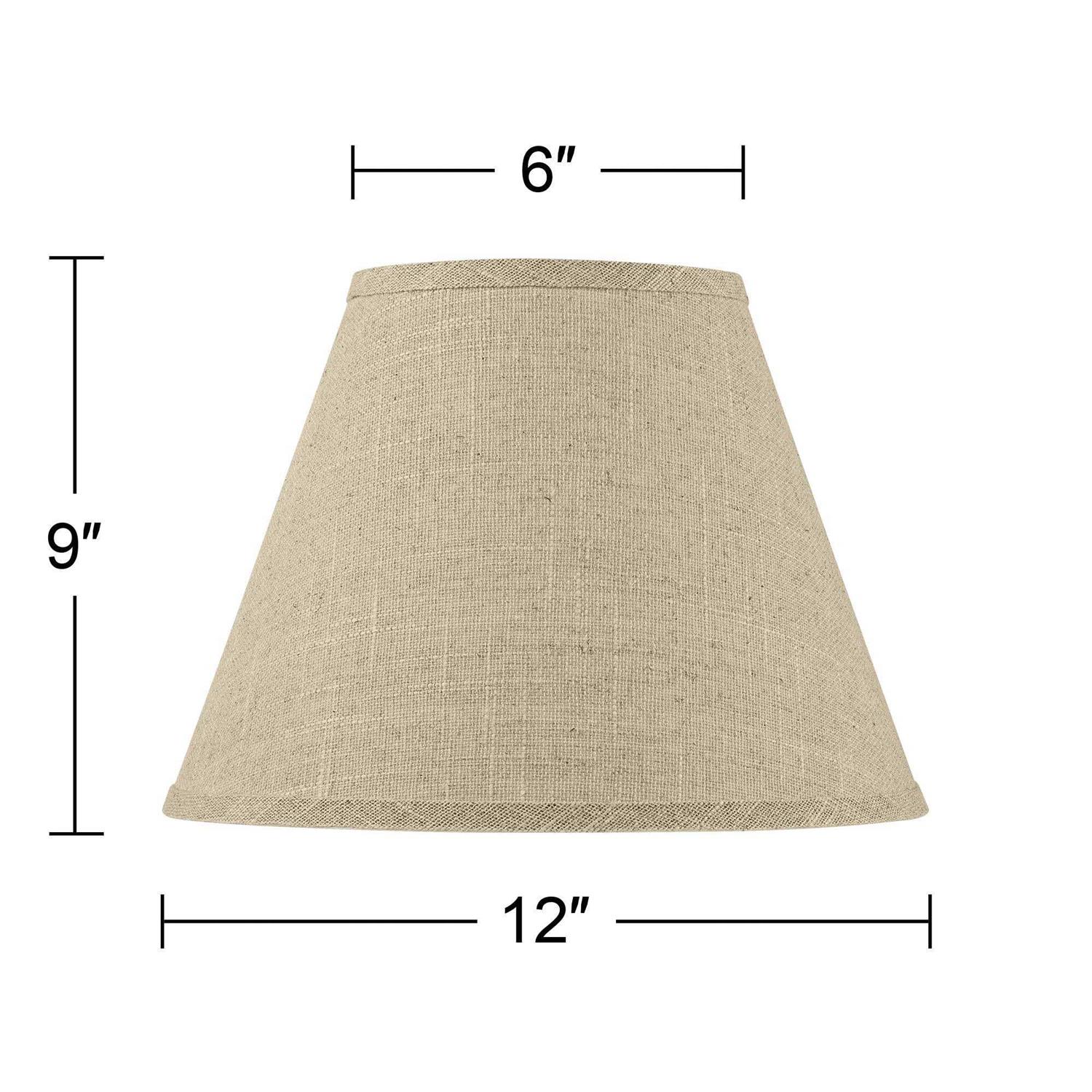 Springcrest Fine Burlap Empire Lamp Shade Top x Bottom x Slant Replacement with Harp and Finial