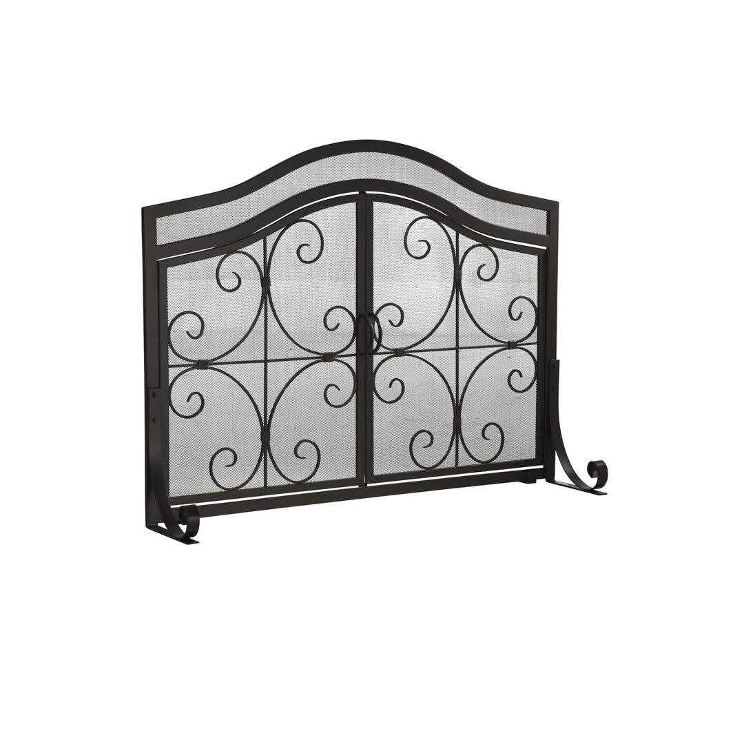Plow & Hearth Large Crest Fireplace Screen With Doors