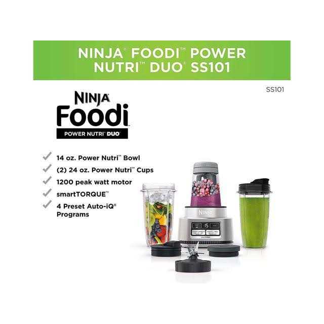 Ninja Foodi Smoothie Bowl Maker and Nutrient Extractor/Blender 1200wp with Exclusive Sauce Preset