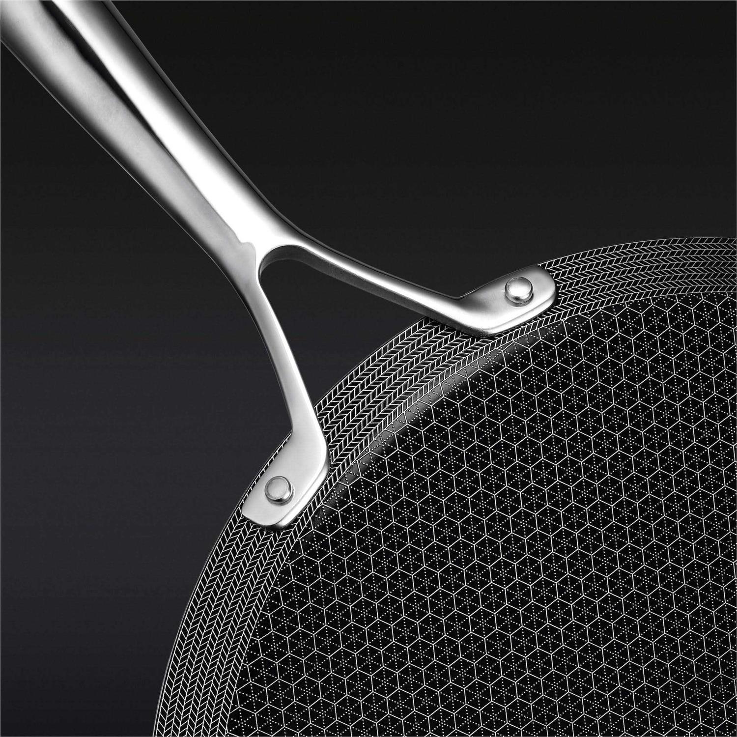 Hexclad 12 inch Hybrid Stainless Steel Griddle Nonstick Fry Pan