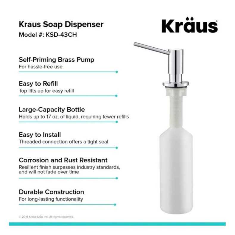 Kraus Kitchen Soap and Lotion Dispenser in Brushed KSD-43BG