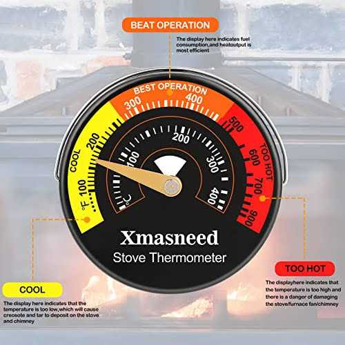 Xmasneed Wood Stove Thermometer Magnetic Oven Stove Temperature Stove Top Thermometer Fo