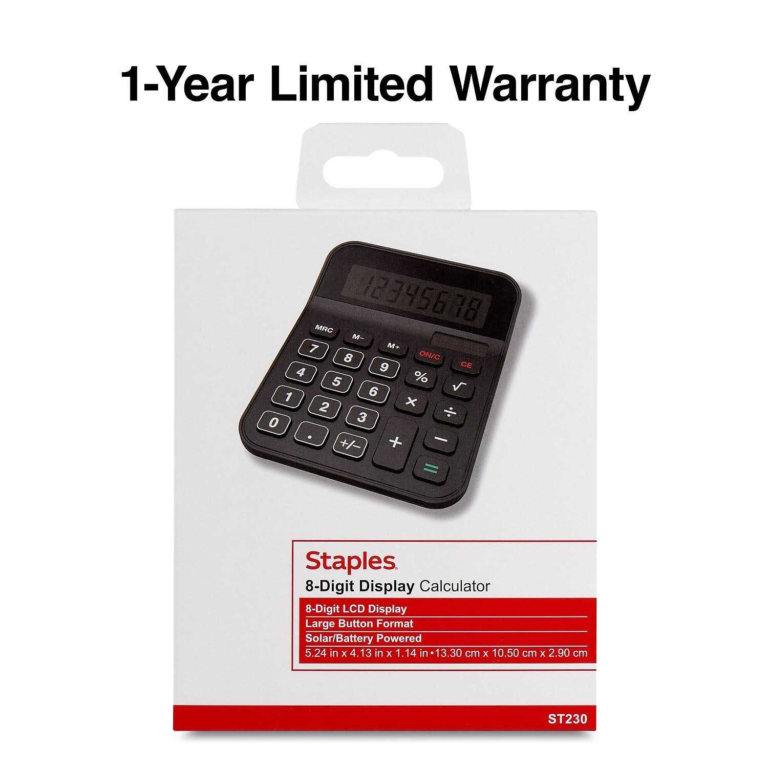 Tru RED Tr230 8-Digit Desktop Calculator