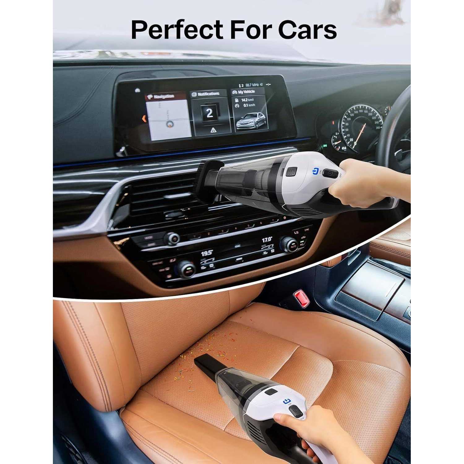 Portutif Handheld Vacuum Cleaner Powerful Suction Portable Lightweight Hand Held Vacum Cordless with 25-30Mins Long Runtime Rechargeable Battery Quick