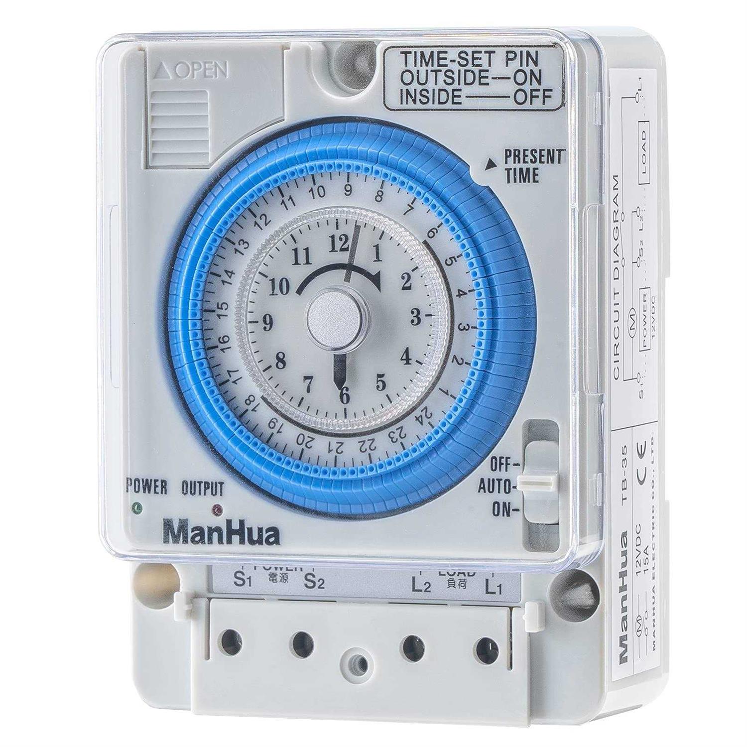 Manhua 24 Hours 12VDC Mechanical Timer time Switch TB-35