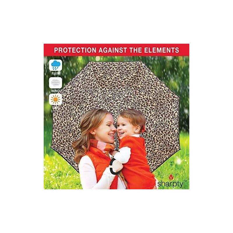 Sharpty Inverted Windproof Reverse Umbrella for Women with UV Protection