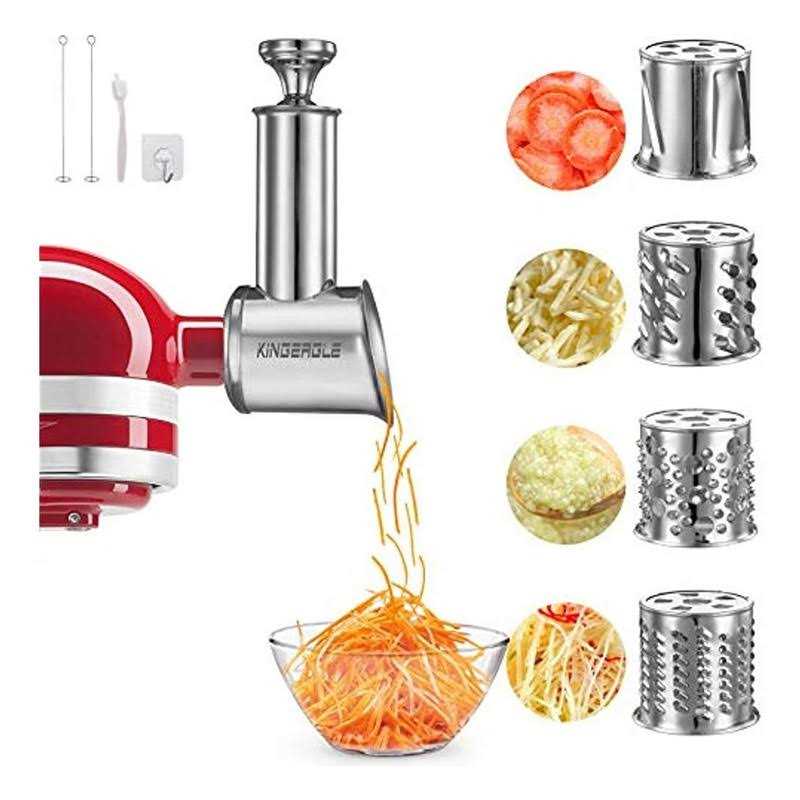 KINGEAGLE Stainless Steel Slicer Shredder Attachment For Kitchenaid Mixer Cheese Grater