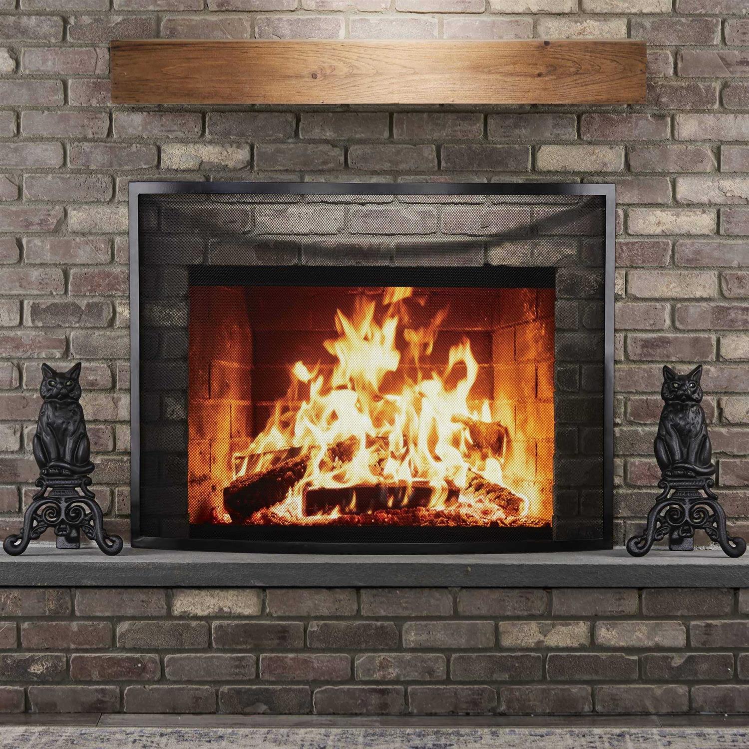 Black Cat Fireplace Andirons, Set of 2