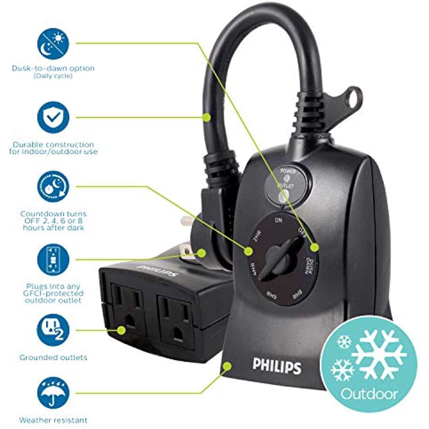 Philips Light-Sensing Countdown Timer Outdoor