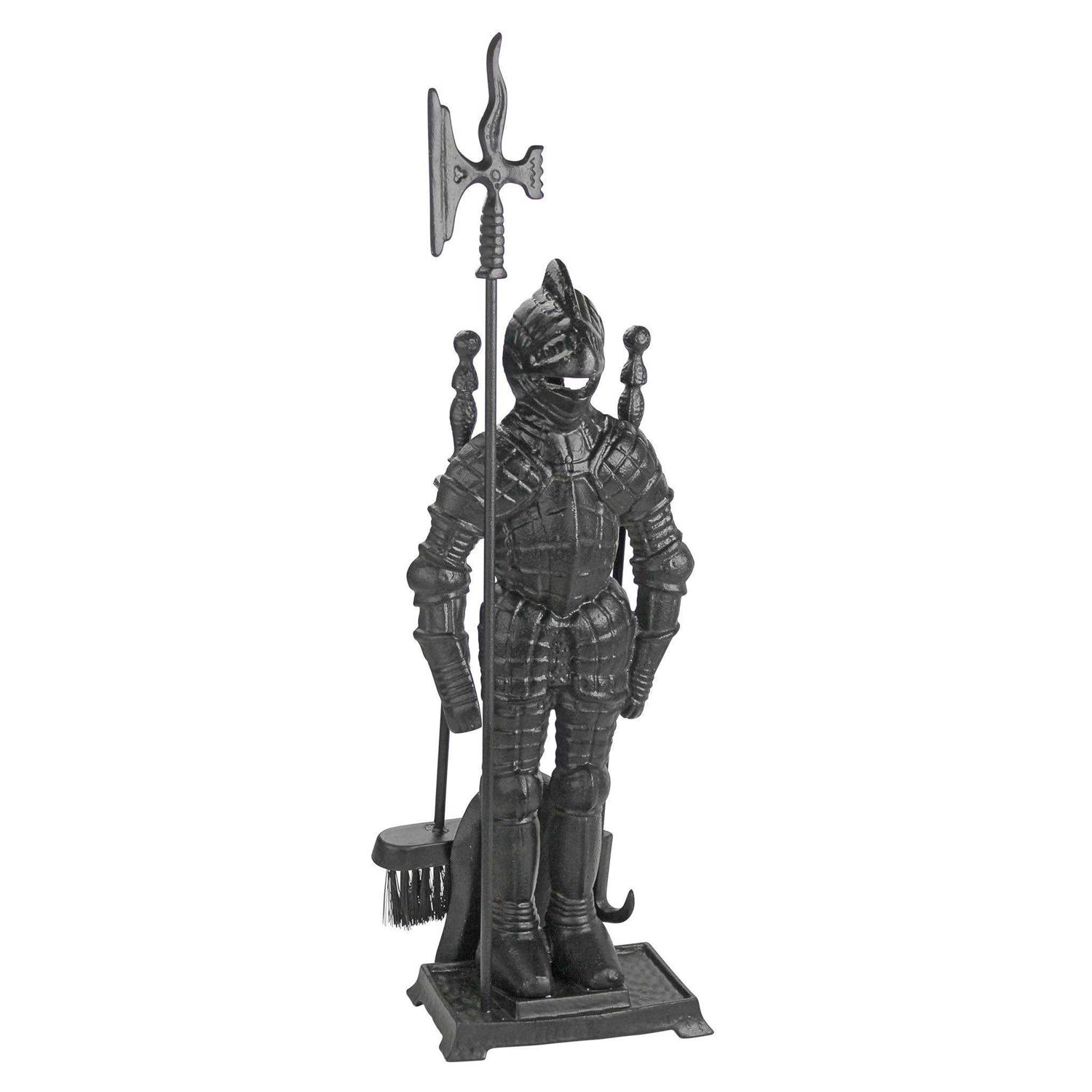 Design Toscano The Black Knight Fireplace Tool Ensemble SP1035