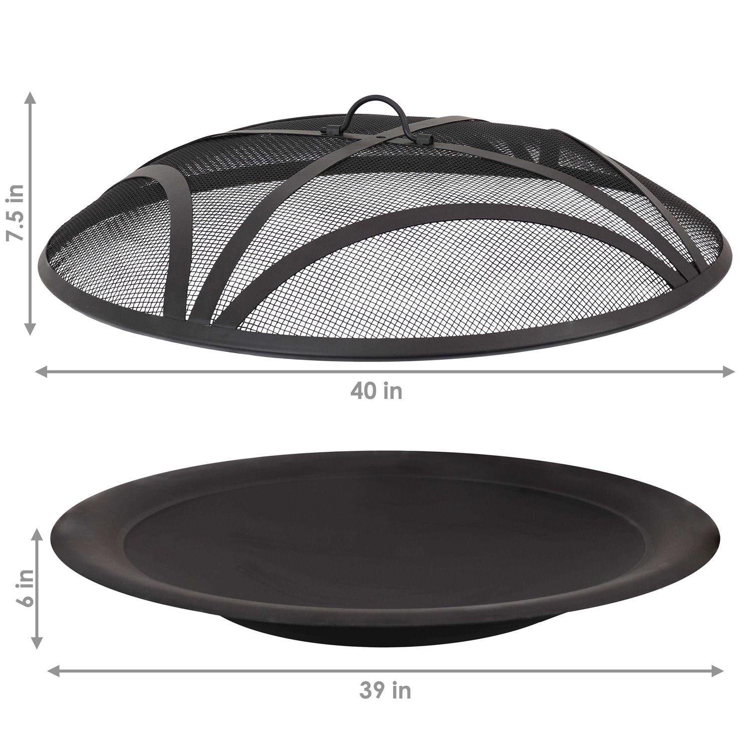 Sunnydaze Outdoor Replacement Steel Fire Pit Bowl with Spark Screen