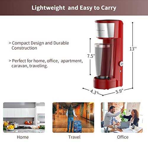 Vimukun Single Serve Coffee Maker Compatible with Single Cup Capsule and Ground Coffee