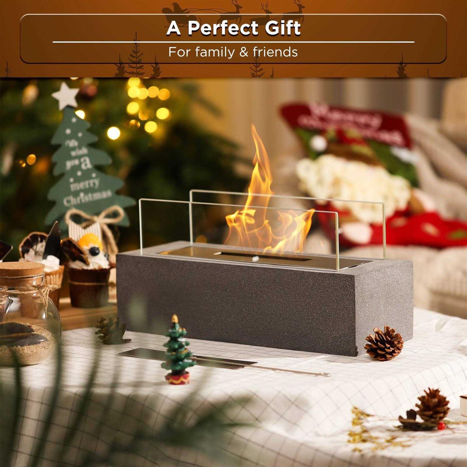 TURBRO Tabletop Ethanol Fuel Fire Pit Portable Alcohol Fireplace Bowl