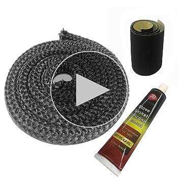 Wood Stove Gasket, 7/8 Wood Stove Door Gasket Kit, Gasket Rope Replacement for Stove or Fireplace Doors
