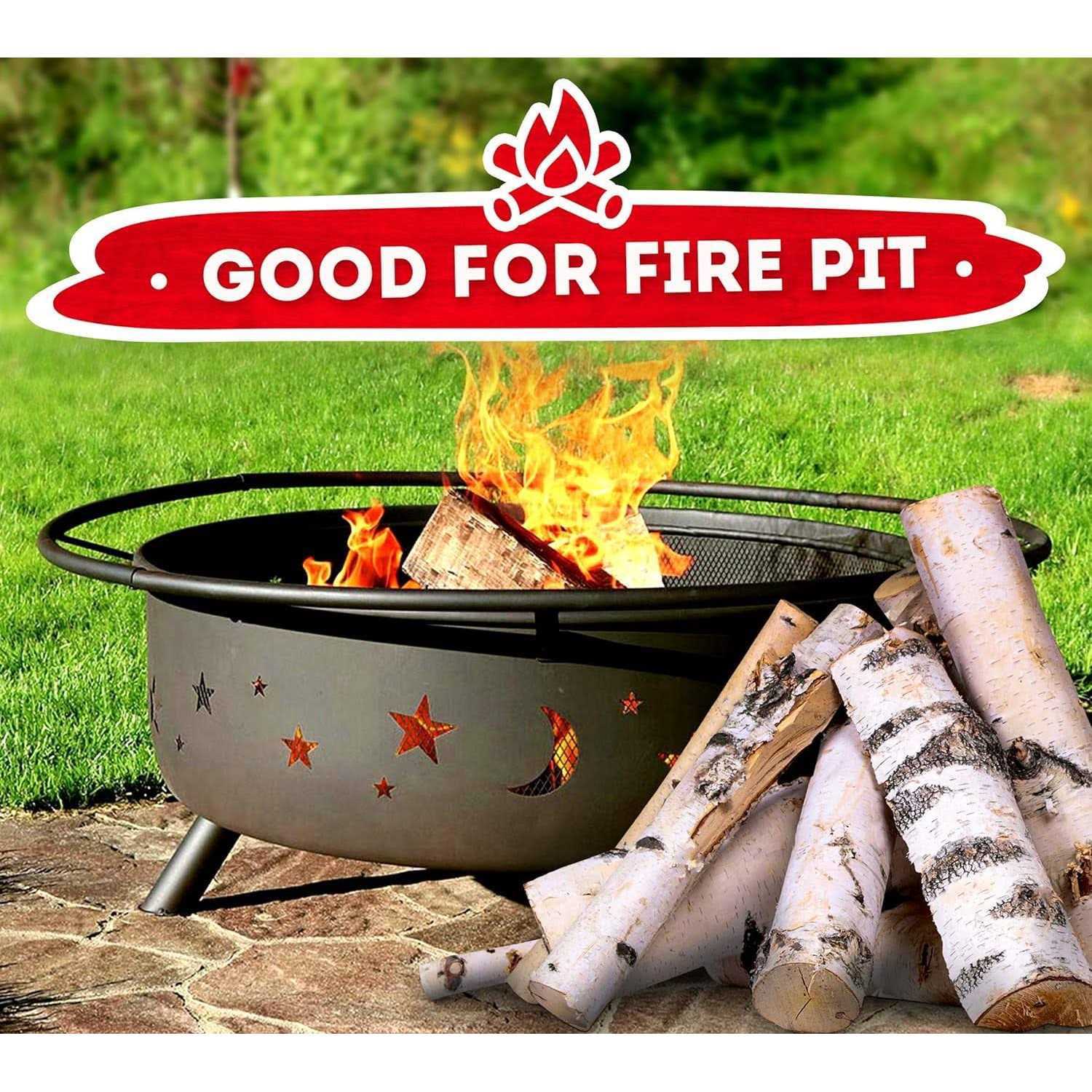 Zorestar 15-20 lbs Birch Logs Firewood Natural Birchwood for Fireplace and Campfire