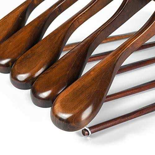 Quality Hangers Quality Luxury Wooden Suit Hangers Wide Wood Hanger for Coats and Pants with Locking Bar