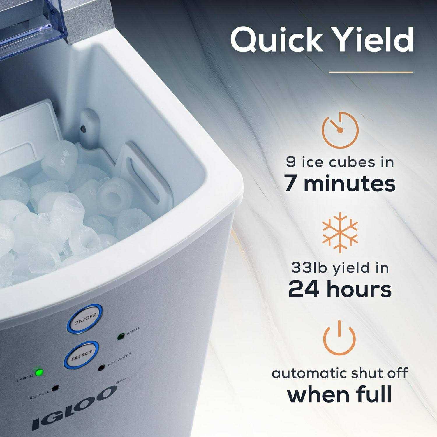 Igloo 33-lb. Countertop Ice Maker Machine IGLICEB33SL