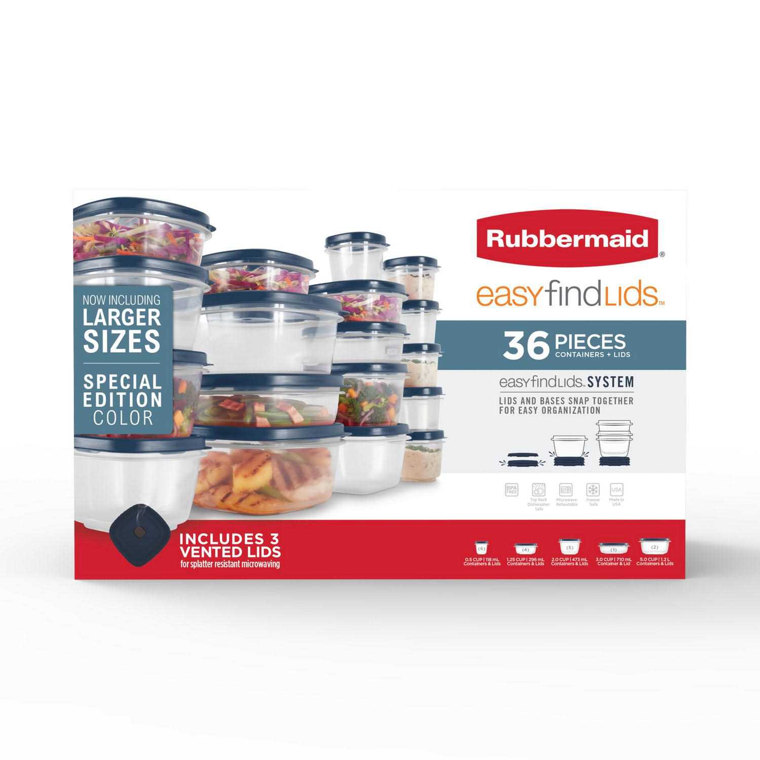 Rubbermaid Easy Find Lids Food Storage Container Set