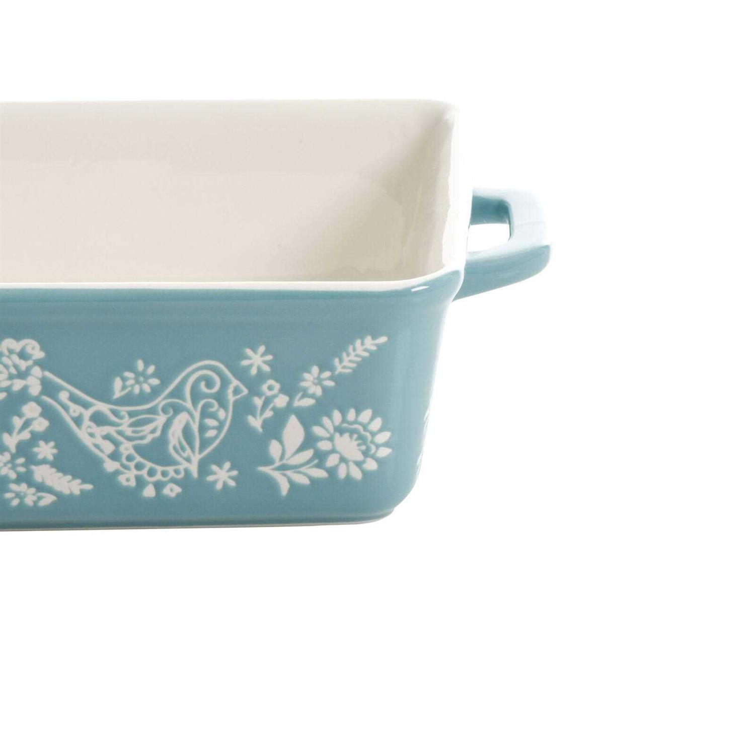 The Pioneer Woman Sweet Romance Blossoms Red Teal 2-Piece Rectangular Ceramic Baking Dish