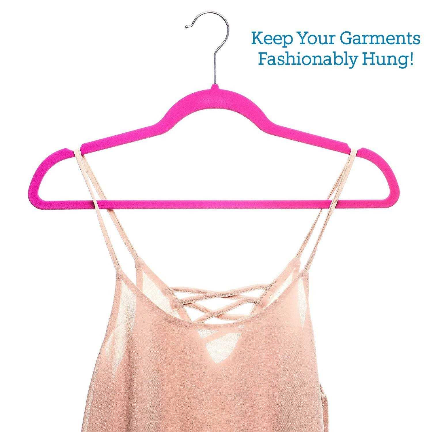 Zober Velvet Hangers Space Saving Swivel Hook Ultra Non Slip